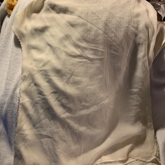 Coldwater Creek XL Cream Top Sequins Galore - Picture 6 of 6